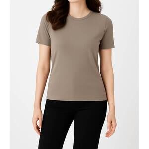NEW ANGEL APPAREL short sleeve crew-neck tee in taupe